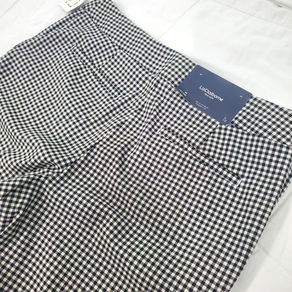 Liz Claiborne New York Jackie Straight Leg Slacks Checkered Sz 10 - Picture 8 of 10